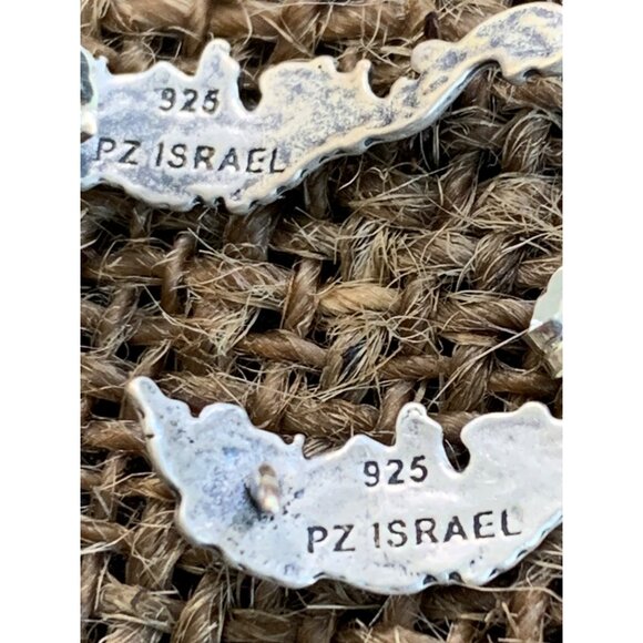 Paz Isreali Earrings Vintage Heirloom Scroll Filigree Pierced 925 Silver 7004 - Picture 5 of 6